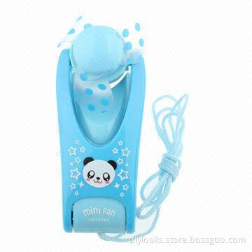 Cartoon Style Mini Handheld Electric Fan with Holder